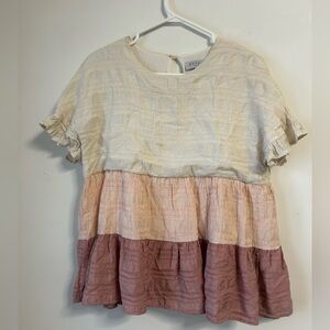 Hayden Textured Colourblock Blouse